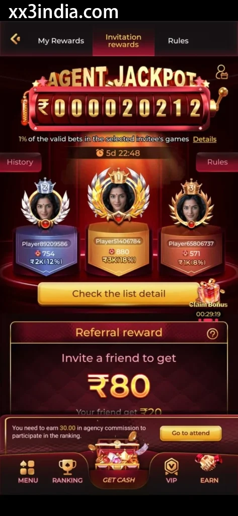 XX3 mobile screenshot 3 for XX3 Bonus and Rewards Screenshots